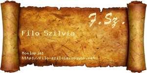 Filo Szilvia névjegykártya