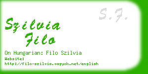 szilvia filo business card